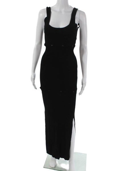 Christopher Esber Women Maxi Dress Black Sleeveless Scoop Neck Viscose Size XS