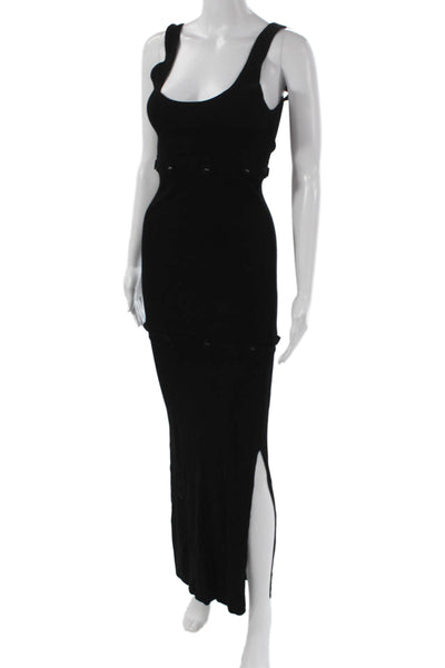Christopher Esber Women Maxi Dress Black Sleeveless Scoop Neck Viscose Size XS