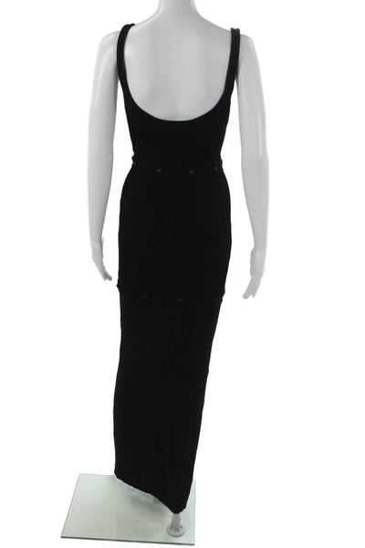 Christopher Esber Women Maxi Dress Black Sleeveless Scoop Neck Viscose Size XS