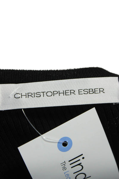 Christopher Esber Women Maxi Dress Black Sleeveless Scoop Neck Viscose Size XS