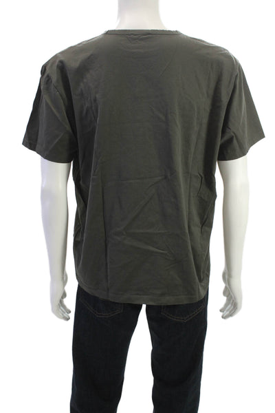 Reiss Mens T-Shirt Gray Cotton Crew Neck Short Sleeve Size 2XL