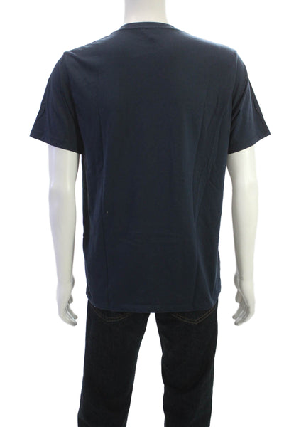 Reiss Mens Blue V-Neck Solid T-Shirt Short Sleeve Size XL