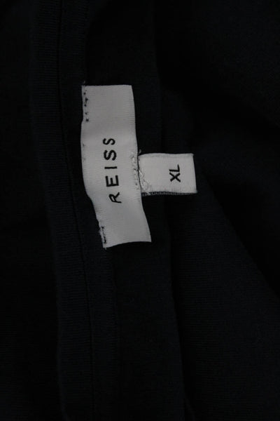 Reiss Mens Blue V-Neck Solid T-Shirt Short Sleeve Size XL