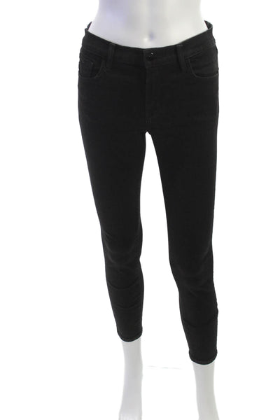 J Brand Womens Skinny Jeans Black Cotton Blend Mid Rise Size 26