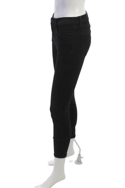 J Brand Womens Skinny Jeans Black Cotton Blend Mid Rise Size 26