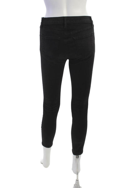 J Brand Womens Skinny Jeans Black Cotton Blend Mid Rise Size 26