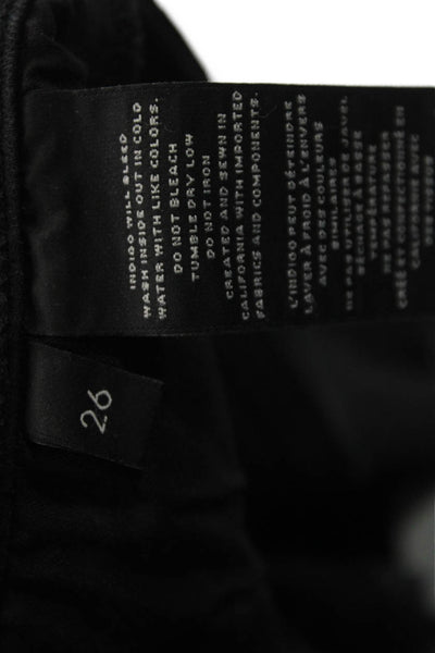 J Brand Womens Skinny Jeans Black Cotton Blend Mid Rise Size 26