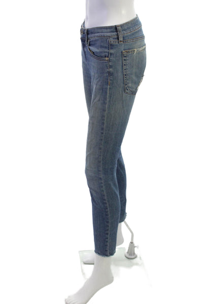Rag & Bone Womens Cropped Jeans Blue Mid Rise Cotton Size 25