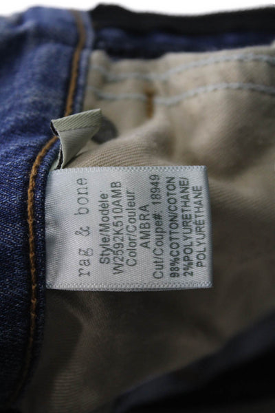 Rag & Bone Womens Cropped Jeans Blue Mid Rise Cotton Size 25