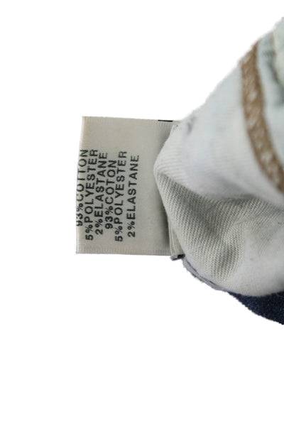 J Brand Womens Ankle Jeans Blue Floral Mid Rise Button Size 26