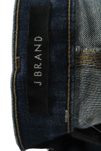 J Brand Womens Ankle Jeans Blue Floral Mid Rise Button Size 26