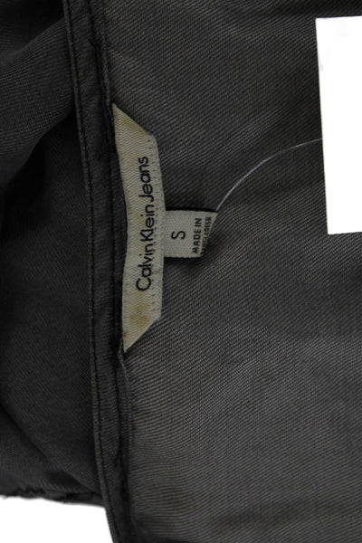 Calvin Klein Jeans Womens Blouson Dress Gray Tencel V Neck Sleeveless Size S