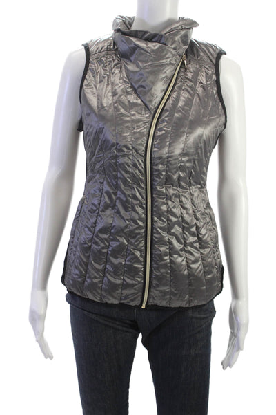 Calvin Klein Performance Women Sleeveless Gray Polyester Zip Vest Size XS