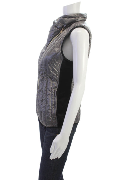 Calvin Klein Performance Women Sleeveless Gray Polyester Zip Vest Size XS