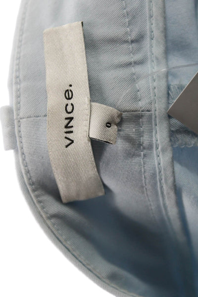 Vince Women Blue Cotton Blend Chino Shorts Button Closure Size 0