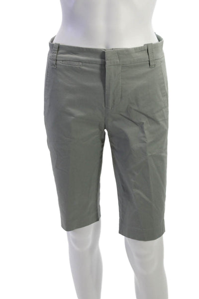 Vince Womens Gray Cotton Chino Shorts Button Closure Size 0