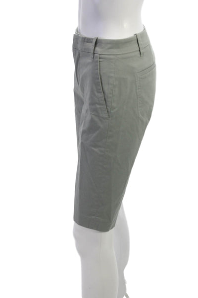 Vince Womens Gray Cotton Chino Shorts Button Closure Size 0