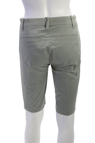 Vince Womens Gray Cotton Chino Shorts Button Closure Size 0