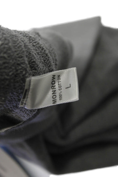 Monrow Unisex Gray 100% Cotton Jogger Pants Drawstring Size L