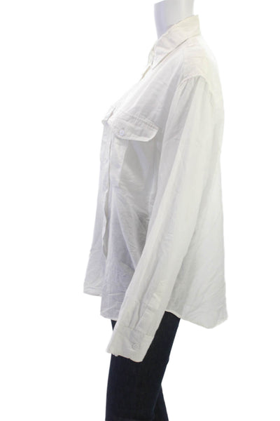 Zadig & Voltaire Women Cotton Long Sleeve Button Up Blouse White Size M