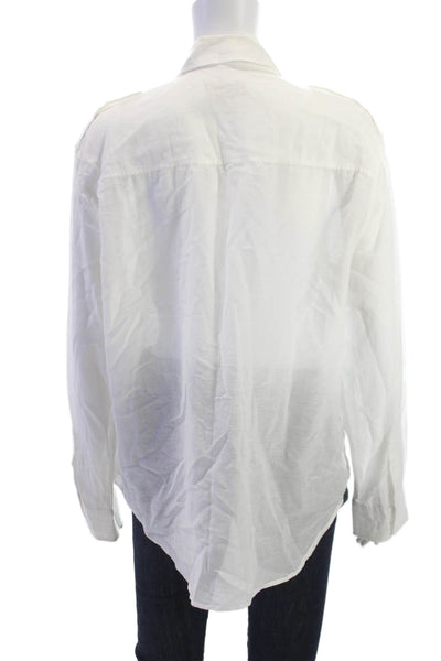 Zadig & Voltaire Women Cotton Long Sleeve Button Up Blouse White Size M