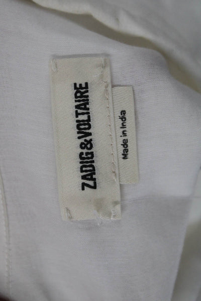 Zadig & Voltaire Women Cotton Long Sleeve Button Up Blouse White Size M