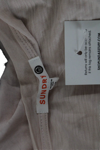 Sundry Womens Basic T Shirt Pink Scoop Neck Cotton Blend Short Sleeve Size 2