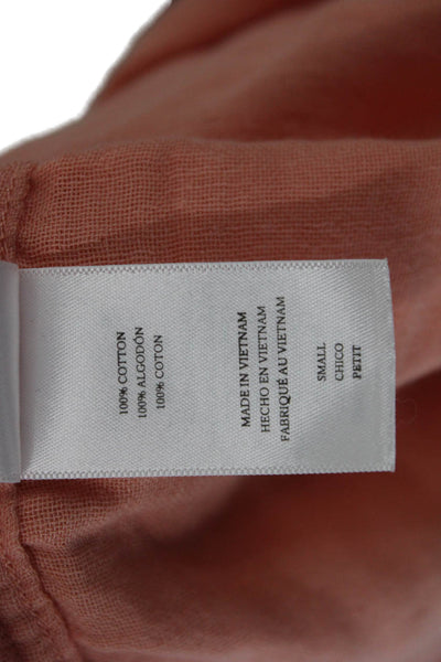 Rails Womens Orange Cotton Long Sleeve Basic Button-Up Top Size S