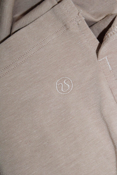 Lululemon Womens Beige Basic Crew Neck Short Sleeve T-Shirt Cotton Blend Size 4