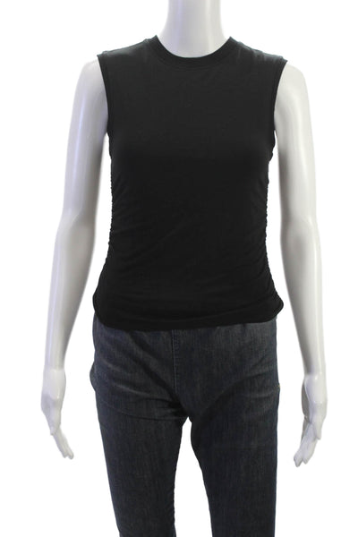 ATM Womens Basic Black Cotton Blend Sleeveless Round Neck Tank Size S