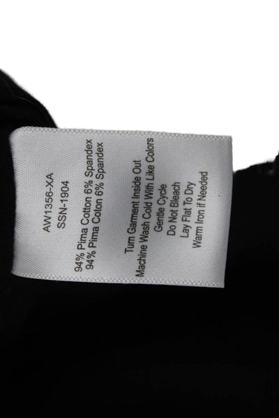 ATM Womens Basic Black Cotton Blend Sleeveless Round Neck Tank Size S
