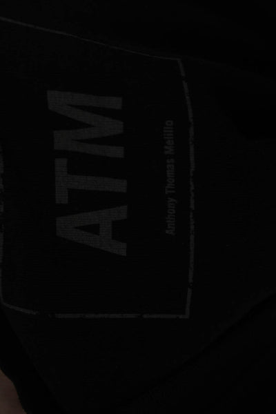 ATM Womens Basic Black Cotton Blend Sleeveless Round Neck Tank Size S