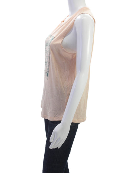 Spiritual Gangster Womens Pink Cotton Sleeveless Crew Neck Basic Tank Size M