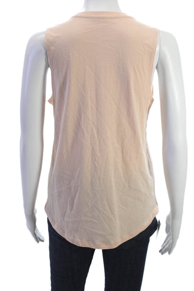 Spiritual Gangster Womens Pink Cotton Sleeveless Crew Neck Basic Tank Size M