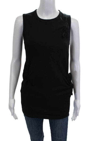 Joseph Women Jersey Tank Black Cotton Round Neck Sleeveless Pullover Size XS
