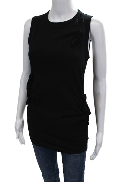Joseph Women Jersey Tank Black Cotton Round Neck Sleeveless Pullover Size XS