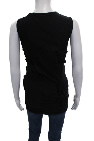 Joseph Women Jersey Tank Black Cotton Round Neck Sleeveless Pullover Size XS