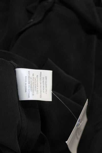 Equipment Femme Womens Silk Collared Long Sleeve Basic Button-Up Black Size XS
