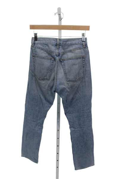 Brock Womens Straight Jeans Blue Mid Rise Cotton Button Fly Size 2