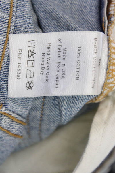 Brock Womens Straight Jeans Blue Mid Rise Cotton Button Fly Size 2