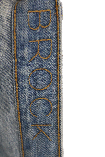 Brock Womens Straight Jeans Blue Mid Rise Cotton Button Fly Size 2