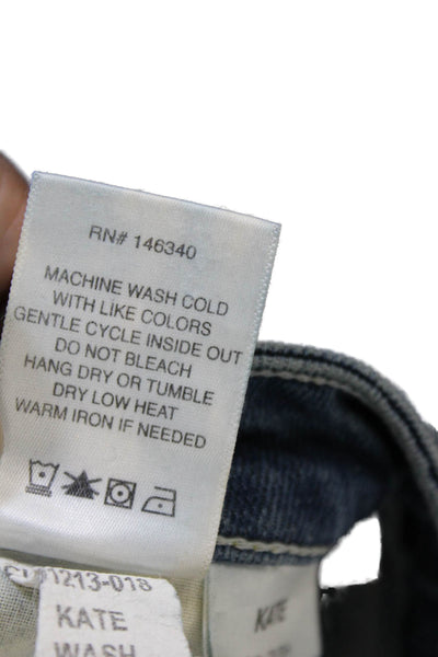 Amo Womens Skinny Jeans Blue Button Low Rise Cotton Blend Size 25