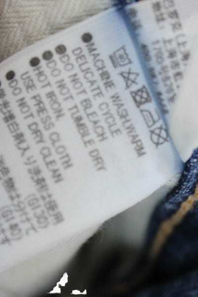 Moussy Womens Tapered Jeans Blue 100% Cotton Low Rise Button Size 25