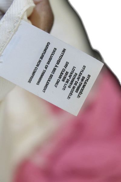 Helmut Lang Womens Silk V-Neck Long Sleeve Pullover Blouse Ivory Size XS