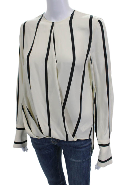 Rag & Bone Womens Silk Striped Long Sleeve Round Neck Blouse Size XS