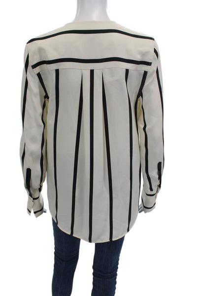 Rag & Bone Womens Silk Striped Long Sleeve Round Neck Blouse Size XS