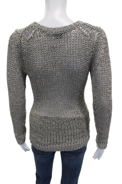 Theory Women Pullover Sweater Gray Viscose Crew Neck Long Sleeve Size S
