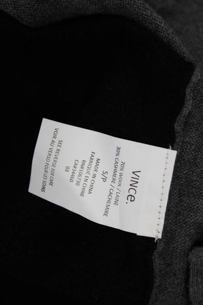 Vince Women Pullover Sweater Gray Wool Striped Crew Neck Long Sleeve Size S
