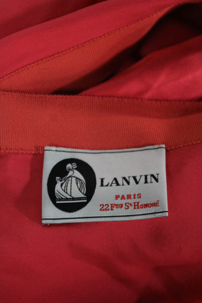 Lanvin Womens Red Silk Wrap Skirt Tie Waist Knee Length Size 36