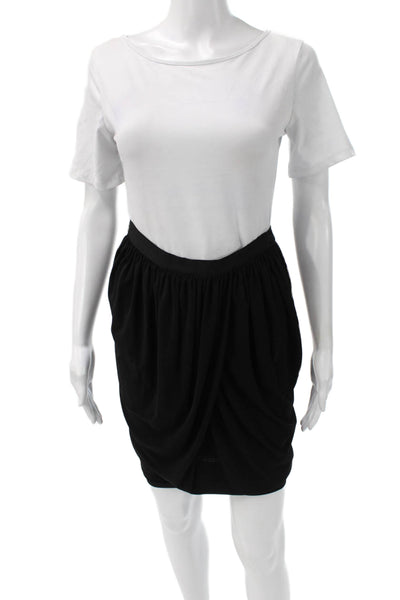 Lanvin Women Tulip Skirt Black Acetate Knee Length Size 36